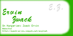 ervin zwack business card